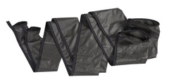 A pair of snakeskin hammock and tarp sleeves partially unfolded.