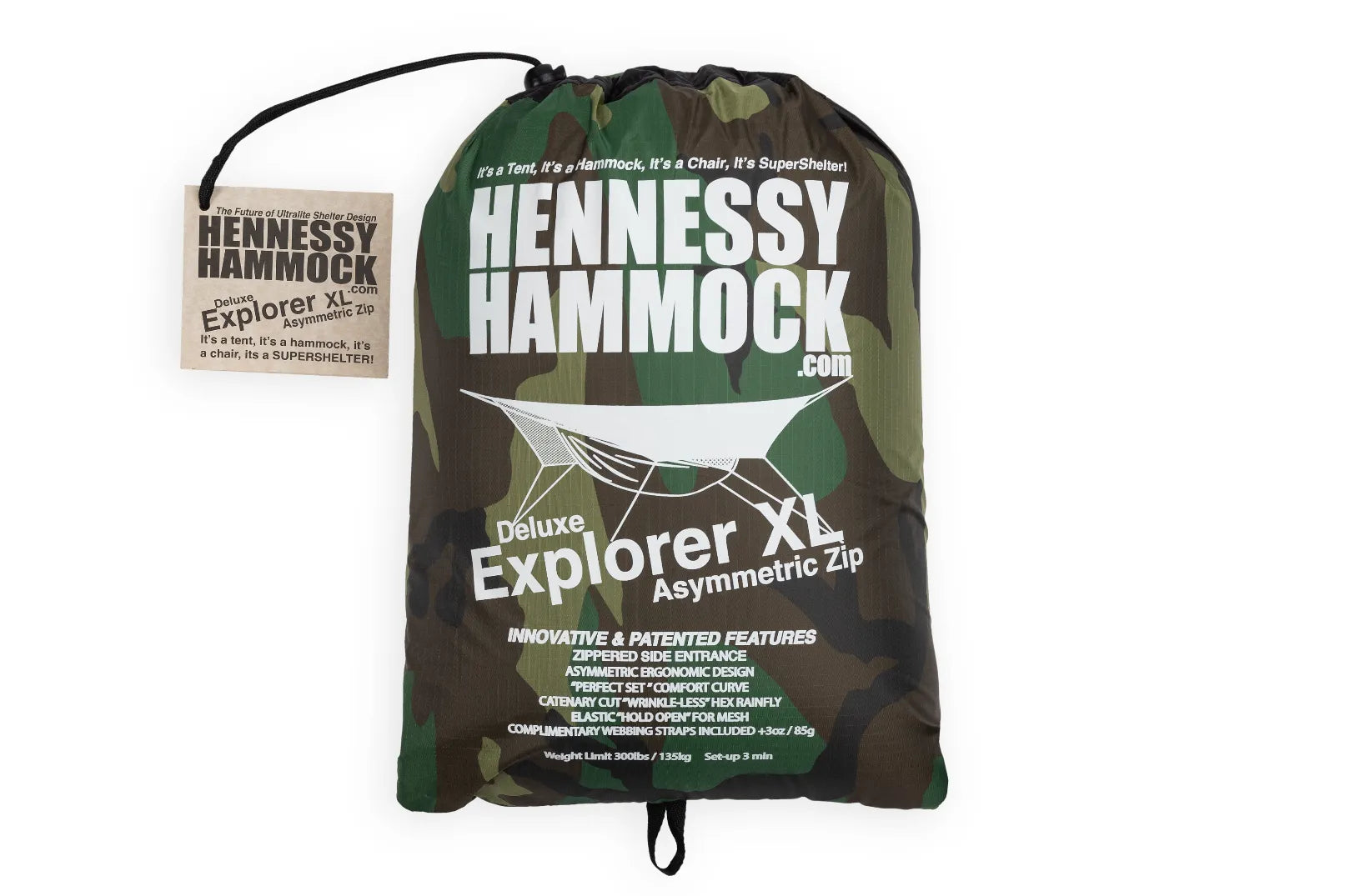 Explorer Deluxe Zip XL - Woodland – Hennessy Hammock Explorer Deluxe Zip XL - Woodland – Hennessy Hammock